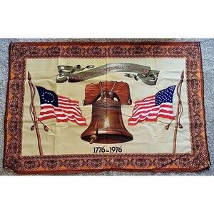 Vintage American Bicentennial Celebration Wall Tapestry 1776 - 1976 "38 x 57"